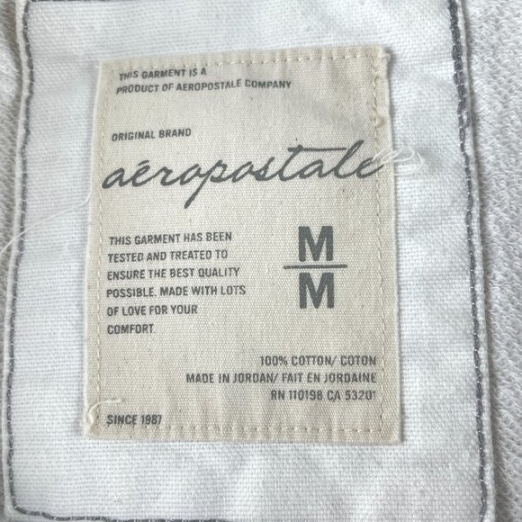 Aeropostale‎ Y2K Short Sleeve Hoodie Sweatshirt Womens Sz M White Half Zip Vtg - Picture 4 of 13